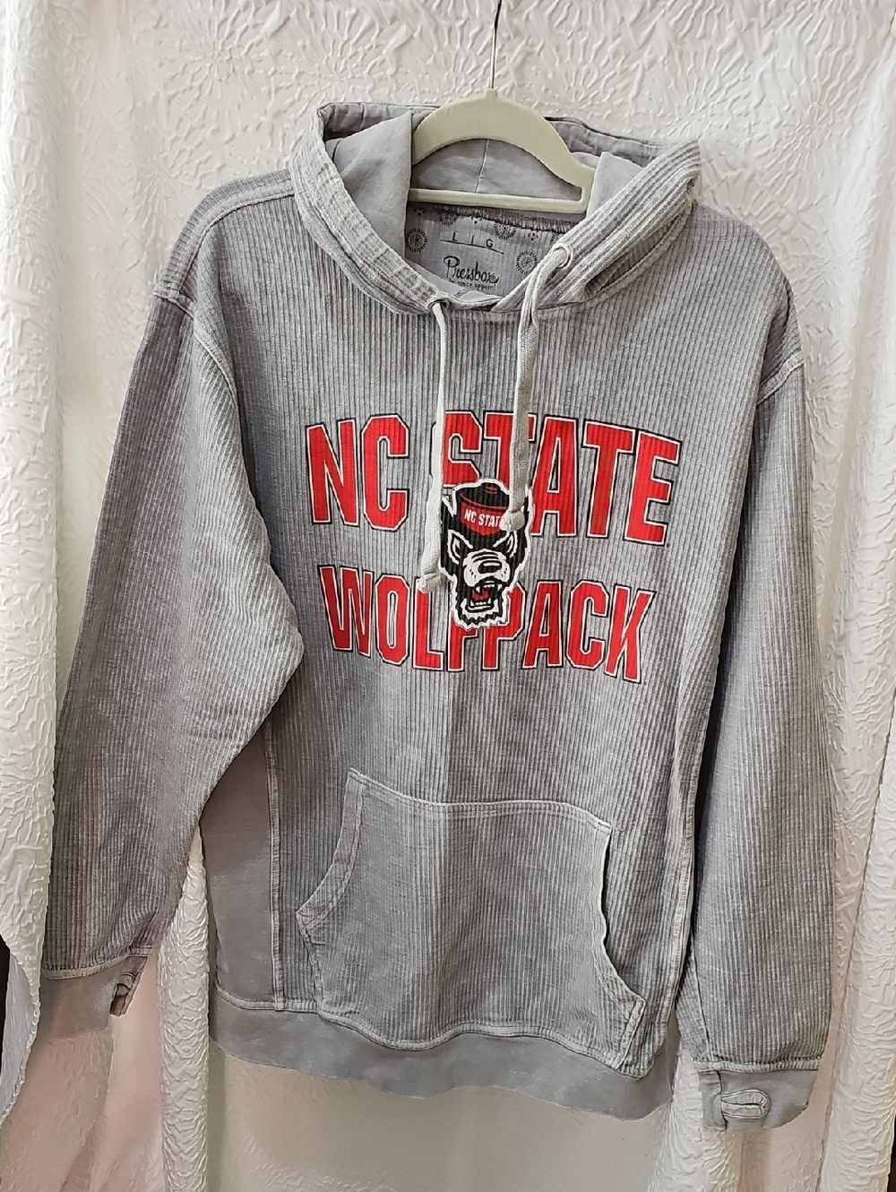 Vintage NC State Wolfpack Hoodie Pressbox By Royce Apparel Sz Large 100% Cotton